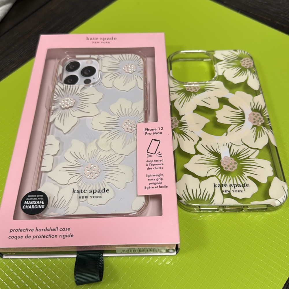 Kate Spade 12 PRO MAX Apple iPhone Hard Shell Case HollyHock Floral Drop Tested